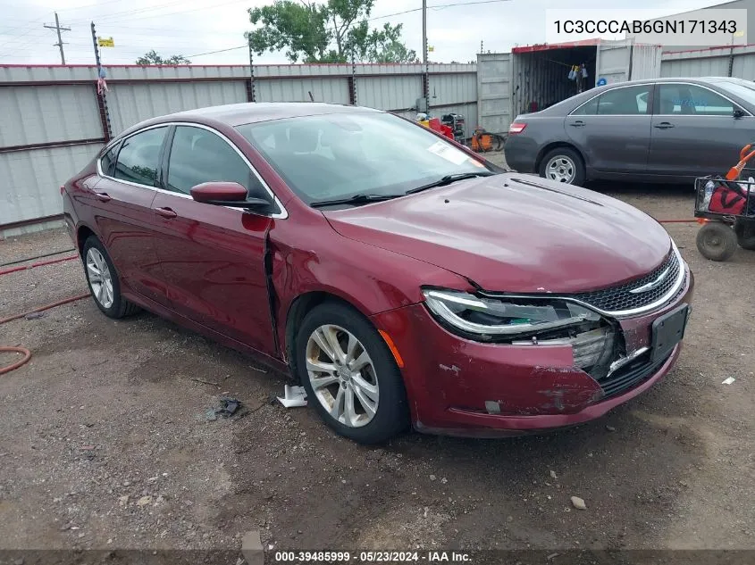 2016 Chrysler 200 Limited VIN: 1C3CCCAB6GN171343 Lot: 39485999