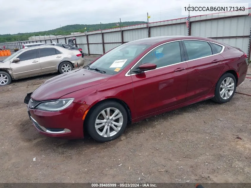 2016 Chrysler 200 Limited VIN: 1C3CCCAB6GN171343 Lot: 39485999