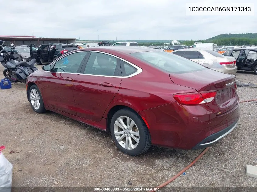 1C3CCCAB6GN171343 2016 Chrysler 200 Limited