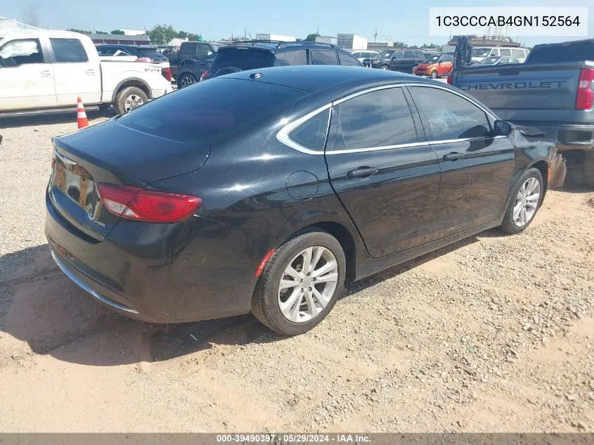 2016 Chrysler 200 Limited VIN: 1C3CCCAB4GN152564 Lot: 39490397