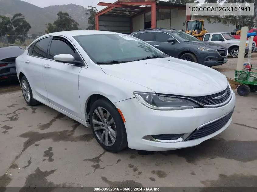 1C3CCCAB2GN164941 2016 Chrysler 200 Limited