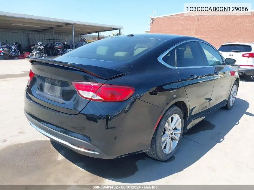 2016 Chrysler 200 Limited VIN: 1C3CCCAB0GN129086 Lot: 39601402