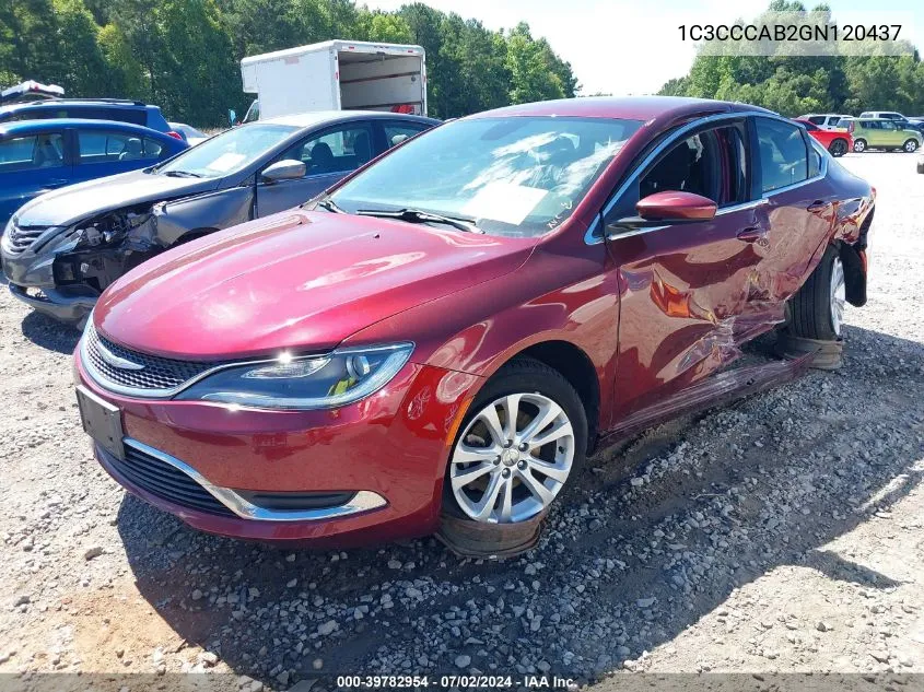 2016 Chrysler 200 Limited VIN: 1C3CCCAB2GN120437 Lot: 39782954