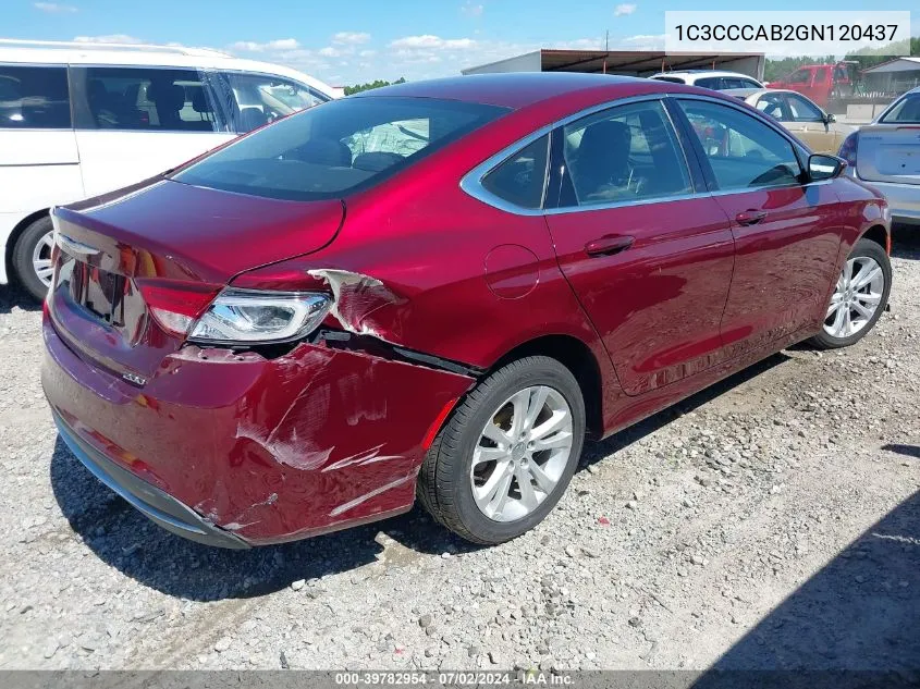 1C3CCCAB2GN120437 2016 Chrysler 200 Limited