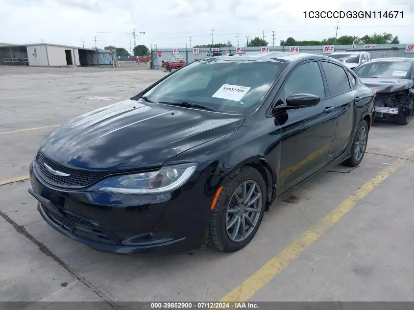 1C3CCCDG3GN114671 2016 Chrysler 200 S