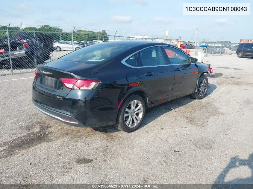 1C3CCCAB9GN108043 2016 Chrysler 200 Limited