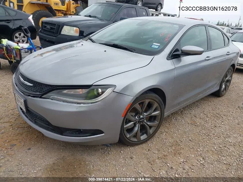 2016 Chrysler 200 S VIN: 1C3CCCBB3GN162078 Lot: 39874421