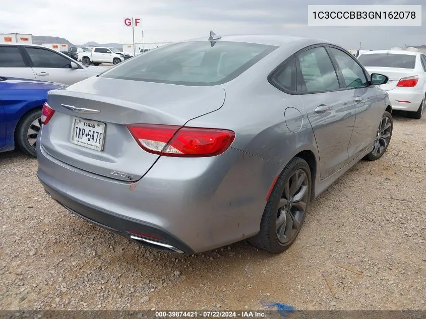 1C3CCCBB3GN162078 2016 Chrysler 200 S