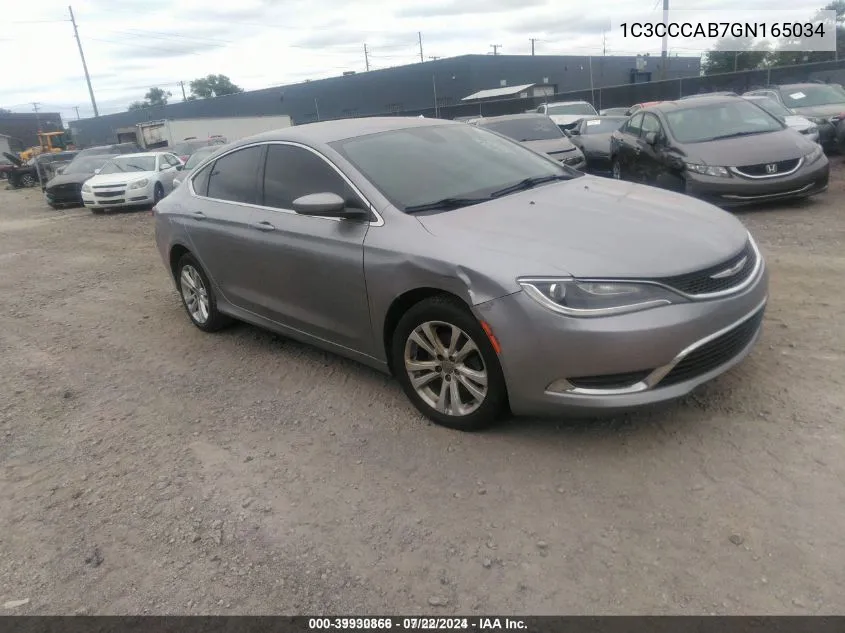 2016 Chrysler 200 Limited VIN: 1C3CCCAB7GN165034 Lot: 39930866