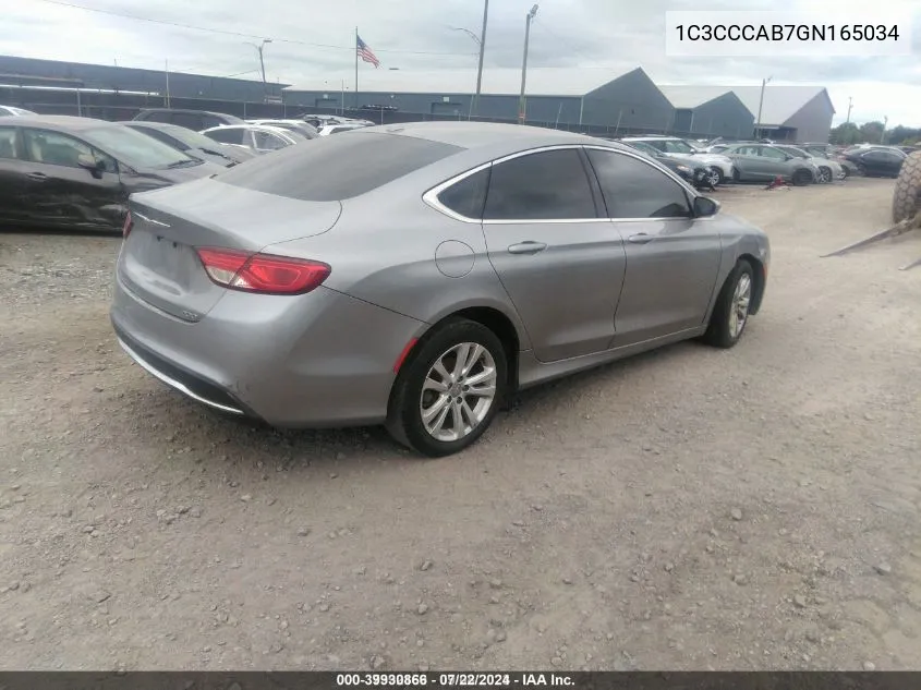 2016 Chrysler 200 Limited VIN: 1C3CCCAB7GN165034 Lot: 39930866