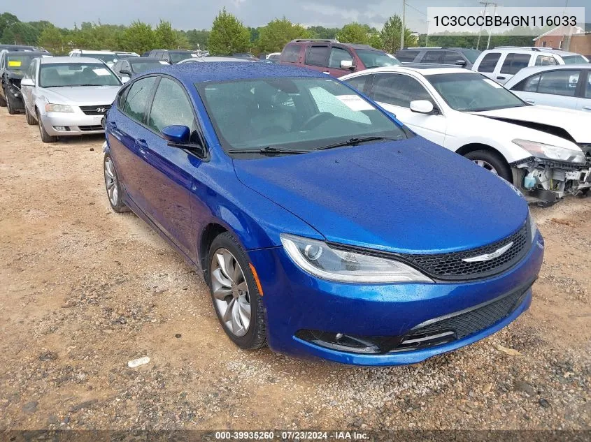 2016 Chrysler 200 S VIN: 1C3CCCBB4GN116033 Lot: 39935260