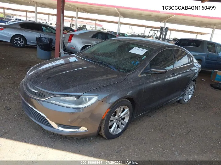 2016 Chrysler 200 Limited VIN: 1C3CCCAB4GN160499 Lot: 39968997