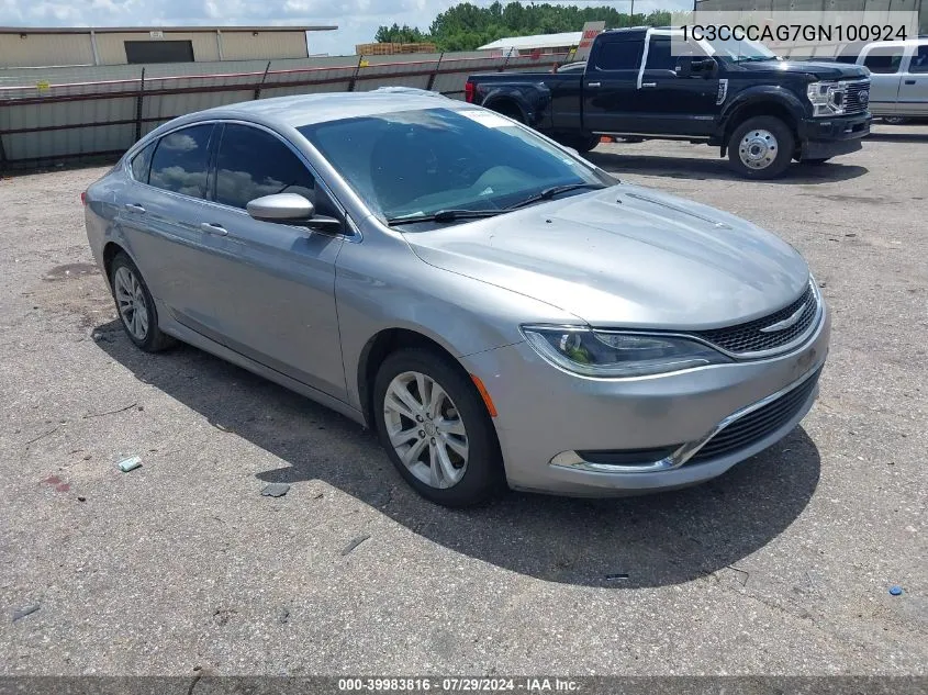 1C3CCCAG7GN100924 2016 Chrysler 200 Limited