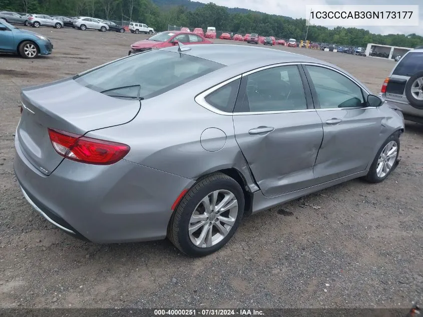 2016 Chrysler 200 Limited VIN: 1C3CCCAB3GN173177 Lot: 40000251