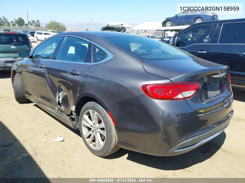 1C3CCCAB2GN158959 2016 Chrysler 200 Limited