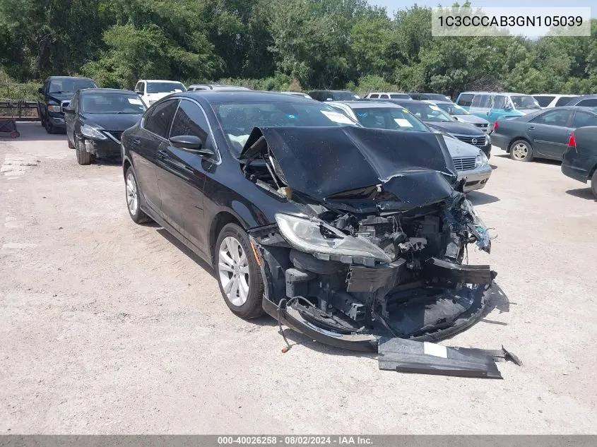 2016 Chrysler 200 Limited VIN: 1C3CCCAB3GN105039 Lot: 40026258