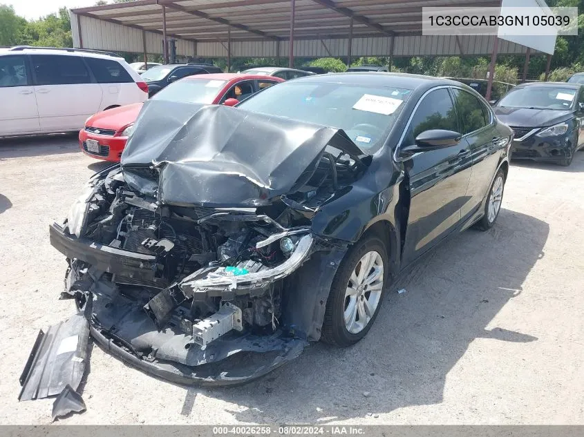 1C3CCCAB3GN105039 2016 Chrysler 200 Limited