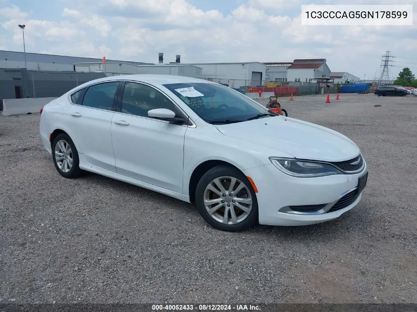 1C3CCCAG5GN178599 2016 Chrysler 200 Limited