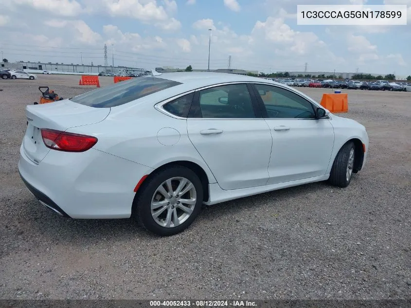 1C3CCCAG5GN178599 2016 Chrysler 200 Limited