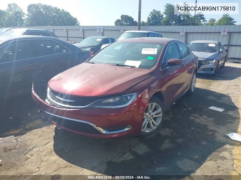 1C3CCCAB9GN175810 2016 Chrysler 200 Limited