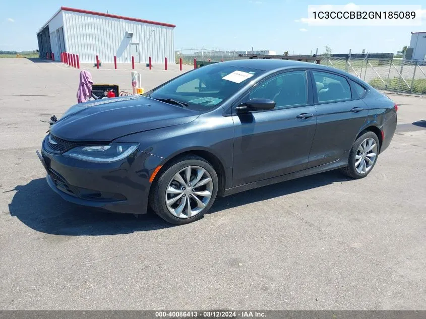 2016 Chrysler 200 S VIN: 1C3CCCBB2GN185089 Lot: 40086413