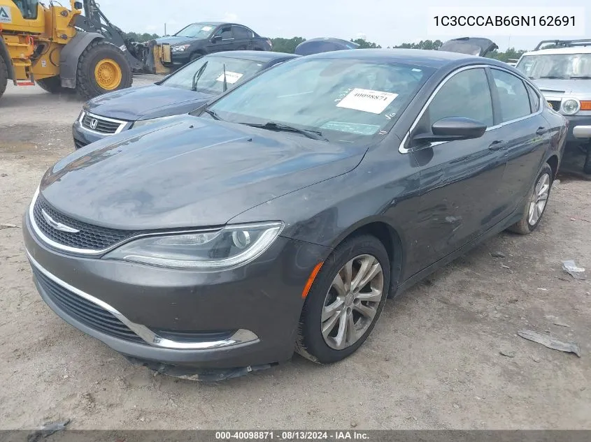 2016 Chrysler 200 Limited VIN: 1C3CCCAB6GN162691 Lot: 40098871