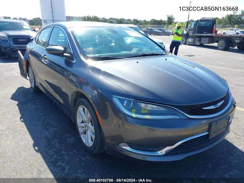 2016 Chrysler 200 Limited VIN: 1C3CCCAB5GN163668 Lot: 40102788