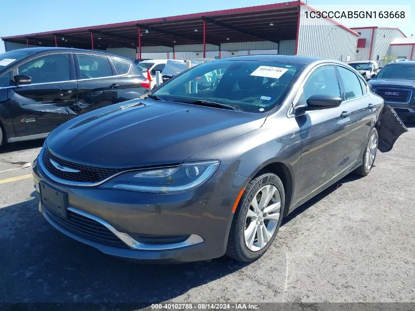 1C3CCCAB5GN163668 2016 Chrysler 200 Limited