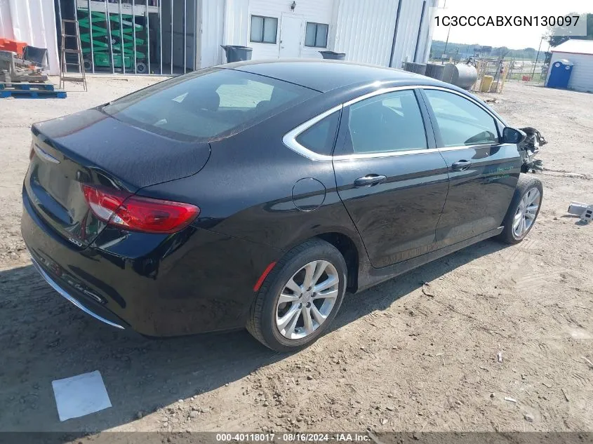 2016 Chrysler 200 Limited VIN: 1C3CCCABXGN130097 Lot: 40118017