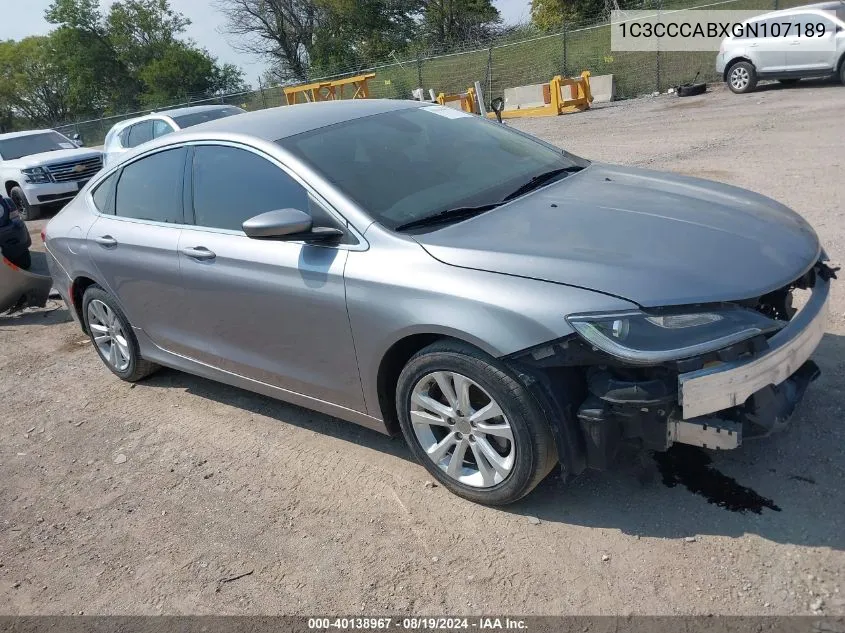 2016 Chrysler 200 Limited VIN: 1C3CCCABXGN107189 Lot: 40138967