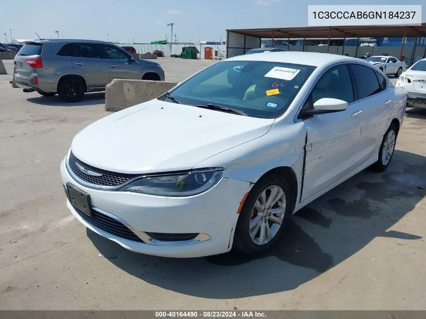 1C3CCCAB6GN184237 2016 Chrysler 200 Limited Platinum