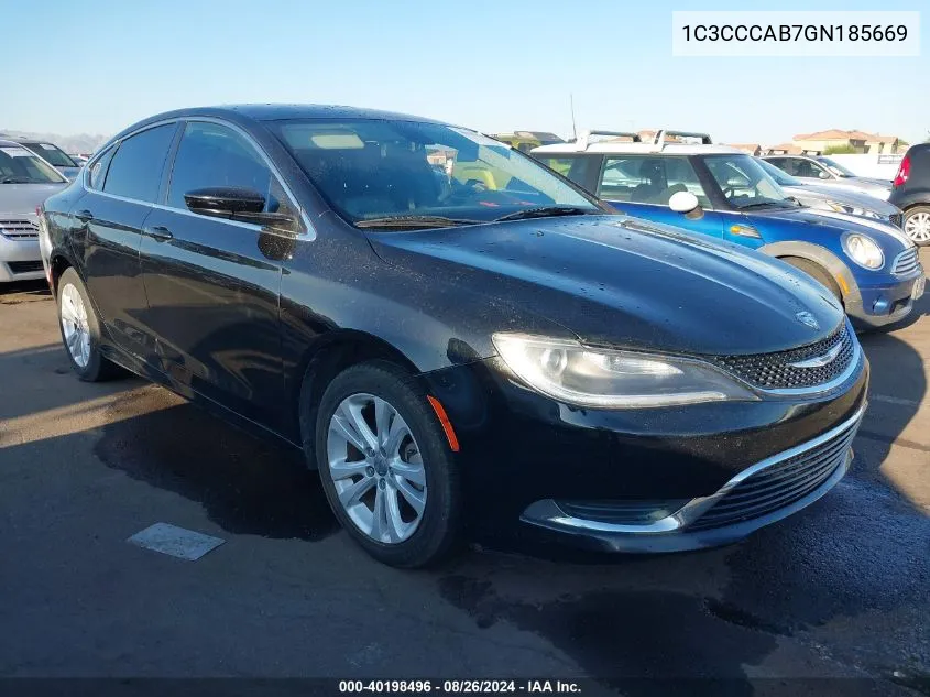 2016 Chrysler 200 Limited VIN: 1C3CCCAB7GN185669 Lot: 40198496