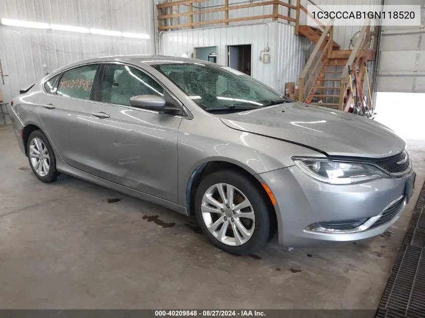 2016 Chrysler 200 Limited VIN: 1C3CCCAB1GN118520 Lot: 40209848