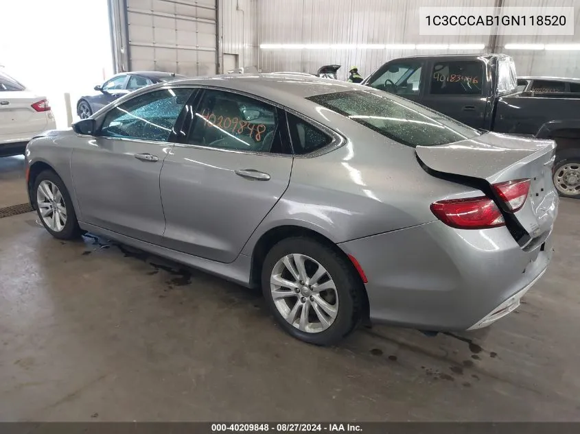 2016 Chrysler 200 Limited VIN: 1C3CCCAB1GN118520 Lot: 40209848