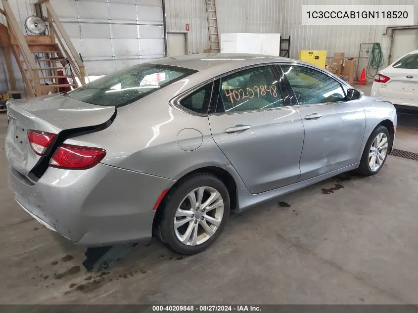 1C3CCCAB1GN118520 2016 Chrysler 200 Limited