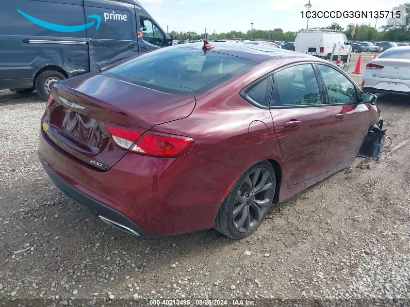 1C3CCCDG3GN135715 2016 Chrysler 200 S