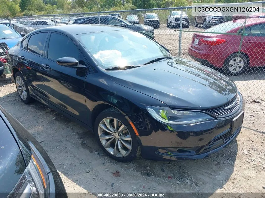 2016 Chrysler 200 S VIN: 1C3CCCDGXGN126204 Lot: 40229839