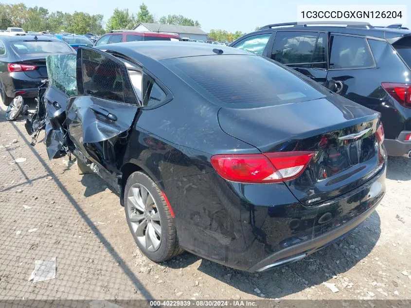 2016 Chrysler 200 S VIN: 1C3CCCDGXGN126204 Lot: 40229839