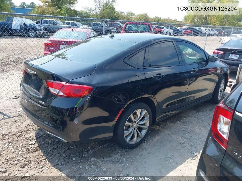 1C3CCCDGXGN126204 2016 Chrysler 200 S