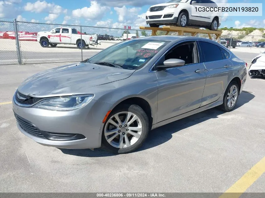 1C3CCCFB2GN193820 2016 Chrysler 200 Touring