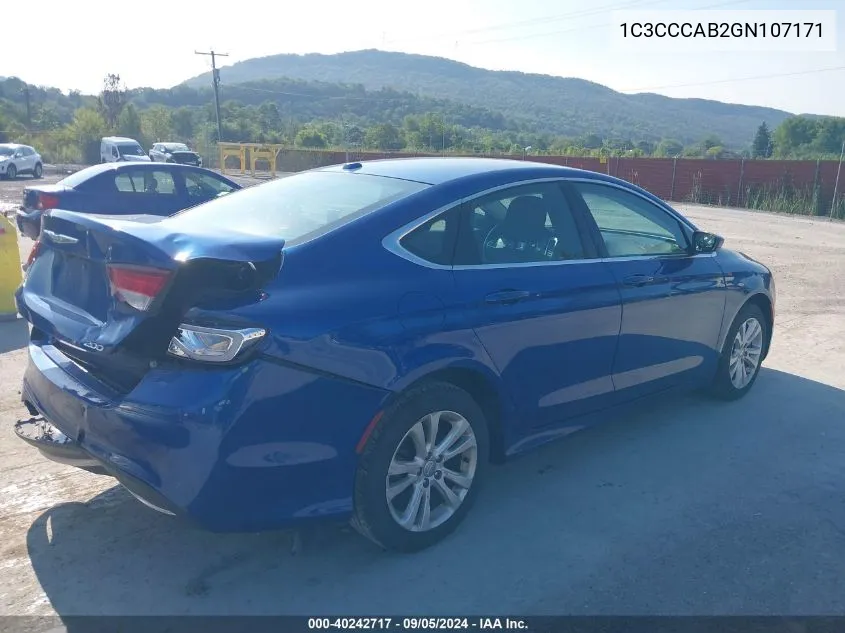 2016 Chrysler 200 Limited VIN: 1C3CCCAB2GN107171 Lot: 40242717