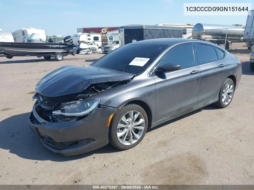 2016 Chrysler 200 S VIN: 1C3CCCDG9GN151644 Lot: 40278267