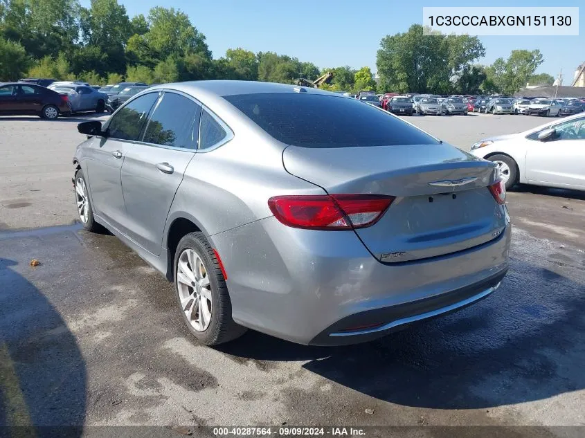 2016 Chrysler 200 Limited VIN: 1C3CCCABXGN151130 Lot: 40287564