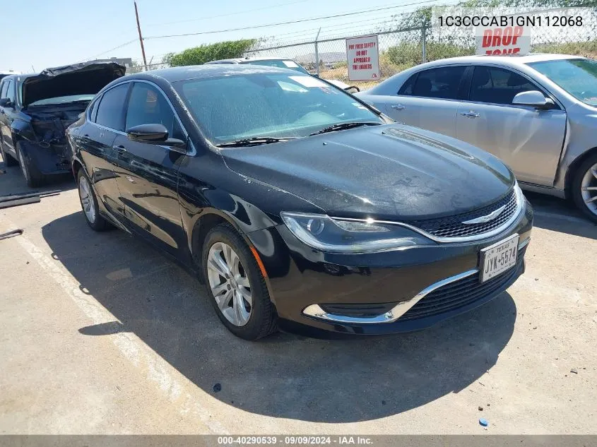 2016 Chrysler 200 Limited VIN: 1C3CCCAB1GN112068 Lot: 40290539