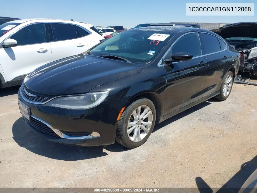 2016 Chrysler 200 Limited VIN: 1C3CCCAB1GN112068 Lot: 40290539