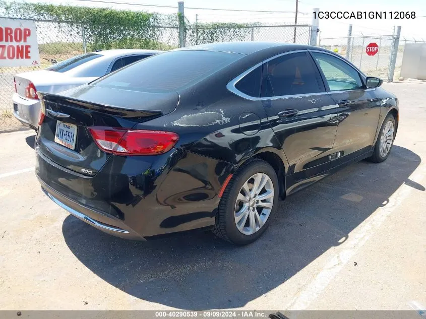 2016 Chrysler 200 Limited VIN: 1C3CCCAB1GN112068 Lot: 40290539