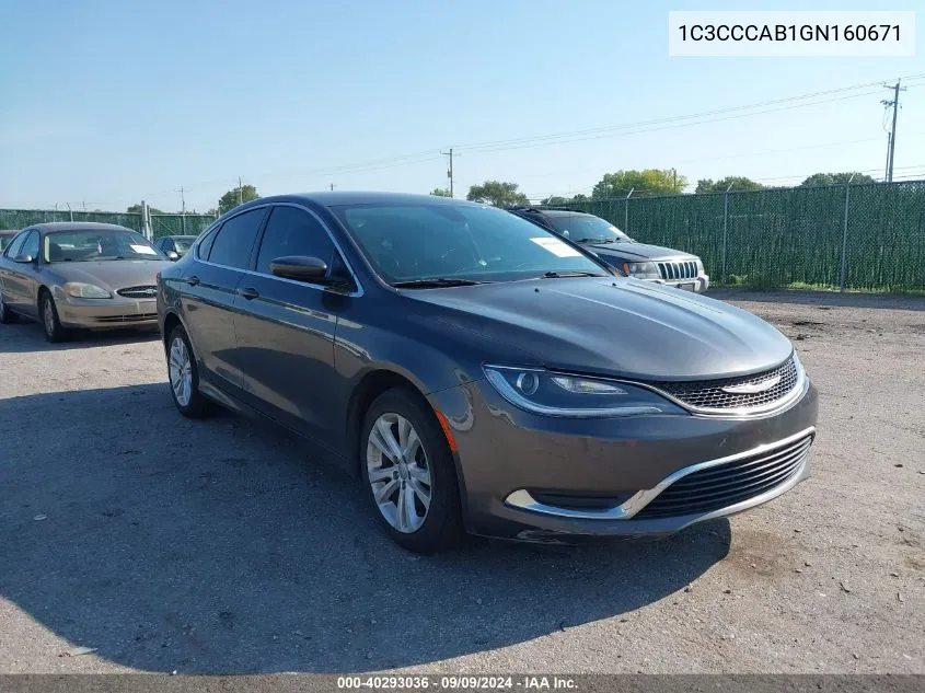 1C3CCCAB1GN160671 2016 Chrysler 200 Limited