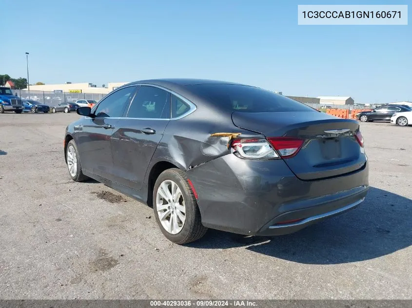 1C3CCCAB1GN160671 2016 Chrysler 200 Limited