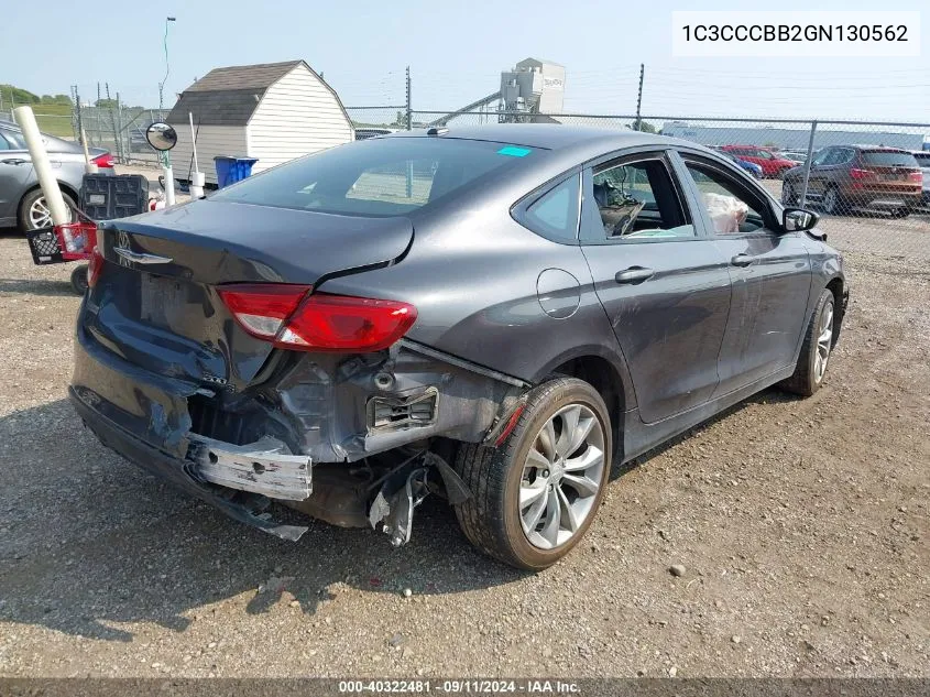 2016 Chrysler 200 S VIN: 1C3CCCBB2GN130562 Lot: 40322481