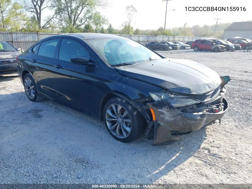 2016 Chrysler 200 S VIN: 1C3CCCBB4GN155916 Lot: 40330090